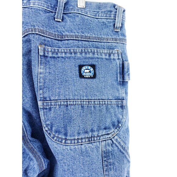 Polar King Flannel Lined Mens Jeans Size 40x30 Light Wash Straight Leg - Picture 3 of 10